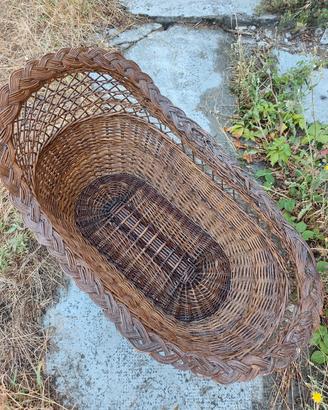Culla in vimini naturale vintage 110x60