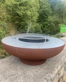 Barbecue in corten e acciaio inox 75 cm