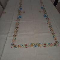 Antica tovaglia lino ricamata  