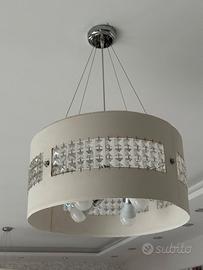 Lampadario Pelle e Swarovski