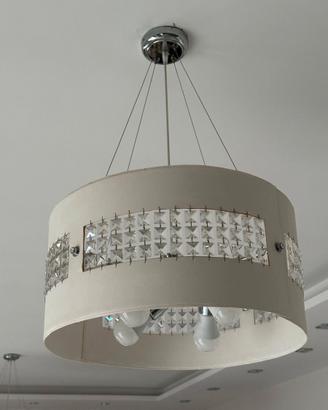 Lampadario Pelle e Swarovski