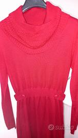 vestito lana Merino rosso