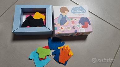 abbina indumenti in feltro montessori