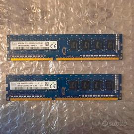 2x4GB RAM DDR3 UDIMM PC3-12800U 8GB tot SK hynix