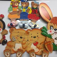 Bartolucci set decorazioni e orologio in legno Mad
