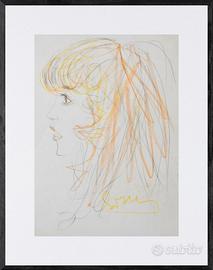 Quadro Disegno ritratto originale certificato