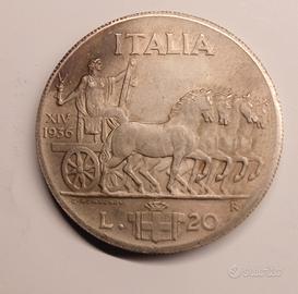 20 lire Vittorio Emanuele 1936 