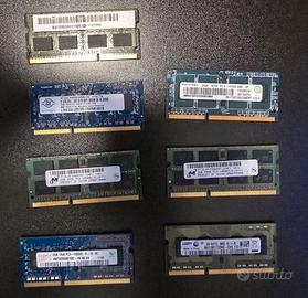Blocco 7 pezzi RAM DDR3 2GB SODIMM