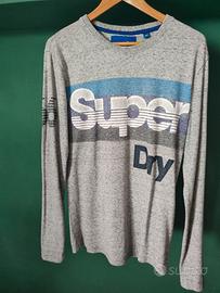 Superdry maglia a maniche lunghe grigia, Tg. M