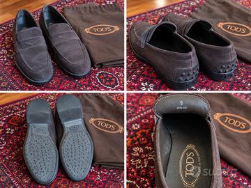 TOD'S mocassini uomo in camoscio marrone