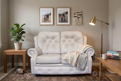 Divano 2 posti originale Chesterfield in pelle