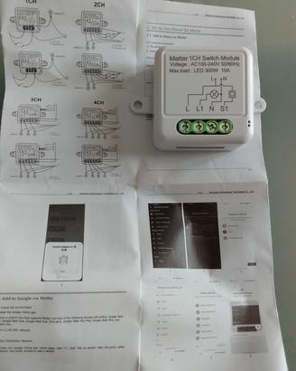 Sette modulo interruttore Matter  1 canale