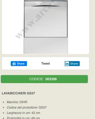 lavabicchieri professionale