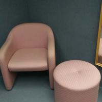 POLTRONA E PUFF ROSA CLASSICO