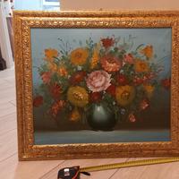 quadro con fiori olio su tela dipinto 