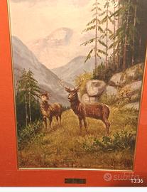 quadro Coppia di cervi di Bepo Driussi  Osoppo