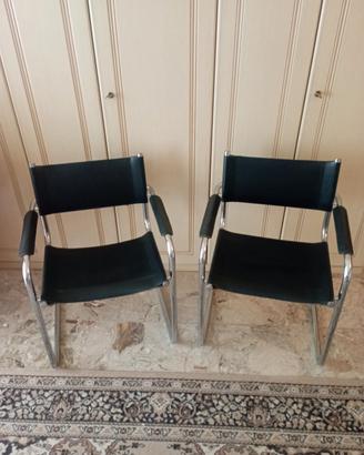 Sedie Cuoio e Acciaio  2 pezzi.