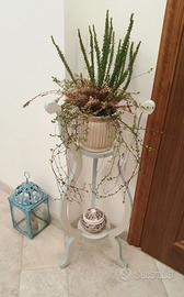 Portafiori colonna trespolo alzatina in legno