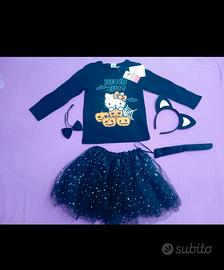 set costume halloween gatto Hello Kitty bambina