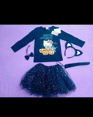 set costume halloween gatto Hello Kitty bambina
