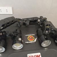 4 TORCE subacquee + bracci e snodi + Case Max