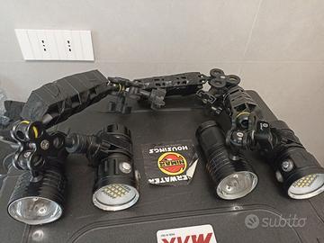 4 TORCE subacquee + bracci e snodi + Case Max