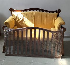 Culla a divanetto in legno