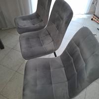 Sedie velluto grigio