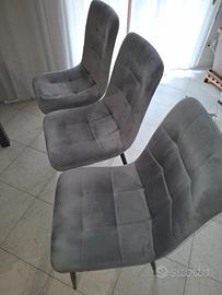 Sedie velluto grigio