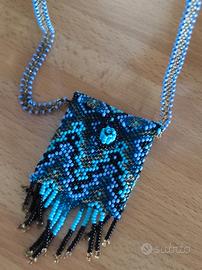 Collanina indianina perline con porta monete