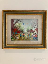 Quadro naif anni 80 di C. De Paola