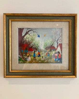 Quadro naif anni 80 di C. De Paola