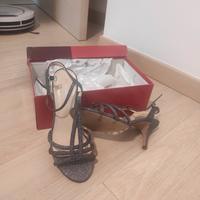 Sandali donna in pelle Num 38 tacco 8 cm