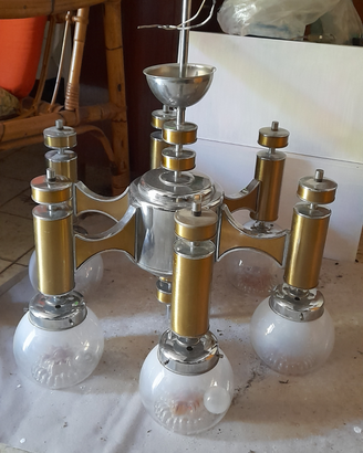 Lampadario modernariato 6 luci