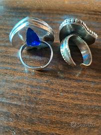 anelli regolabili argento a forma di cuore