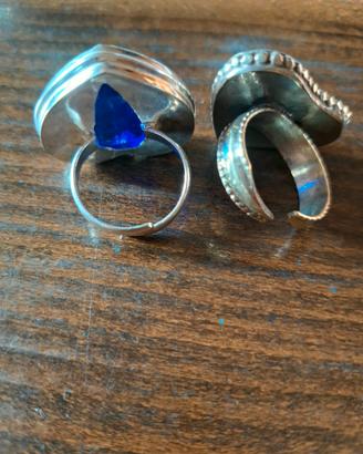 anelli regolabili argento a forma di cuore