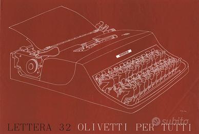 Poster Olivetti- "Lettera 32 Olivetti per tutti"