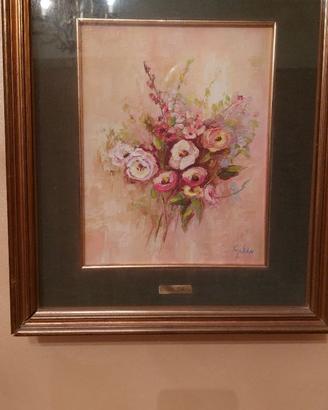 2 Quadri Dipinti ad Olio Galda soggetto fiori