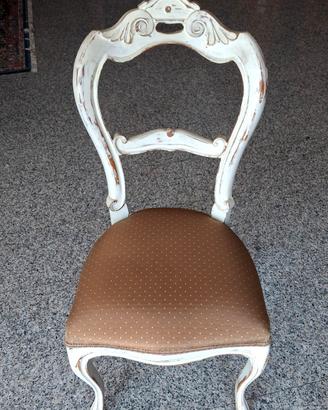 Sedia in stile laccata, shabby, vintage 