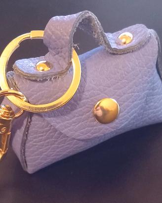 Ciondolo portachiavi Mini borsetta in pelle.