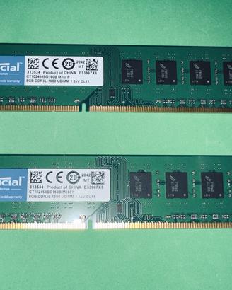 RAM Crucial DDR3 16Gb per PC desktop