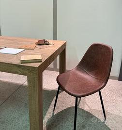 sedia in ecopelle marrone