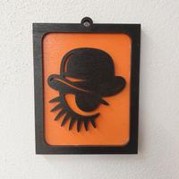 Quadretto 3D in legno Arancia meccanica