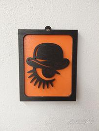 Quadretto 3D in legno Arancia meccanica