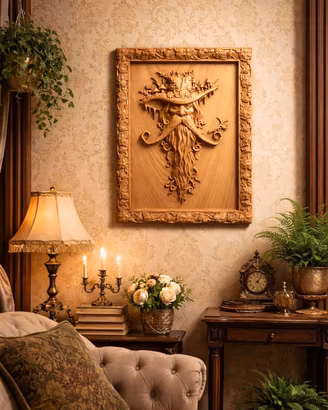 Saggio della foresta - Scultura legno da parete