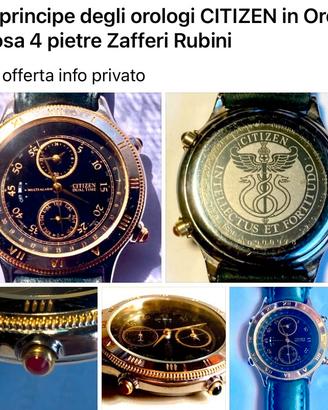 CITIZEN INTELLECTUS ET FORTITUDO Oro rosa 4 rubini