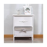 Comodino in Legno Bianco con Cassetto Shabby NUOVO