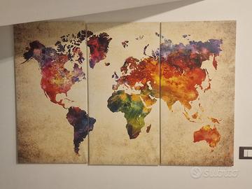 quadro tela del mondo planisfero 