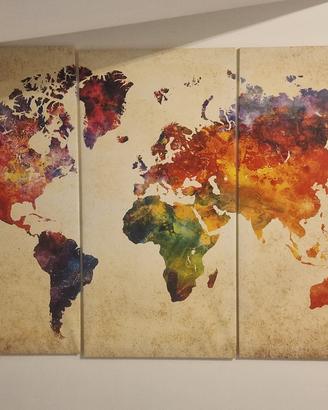 quadro tela del mondo planisfero 