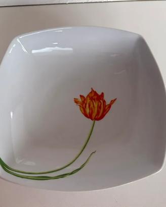 Grande Ciotola/Insalatiera Quadrata in Porcellana